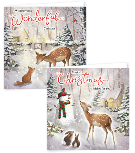 12 Fine Art Deer Christmas Cards