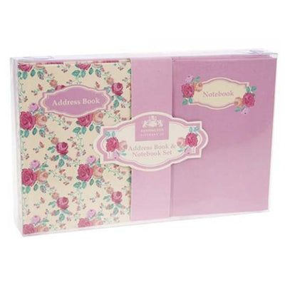 Floral Notebook And Address Book Gift Set