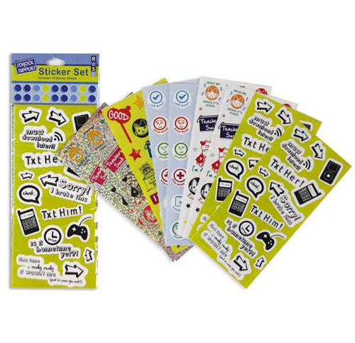 School Sticker Set 10 sheet Wholesale