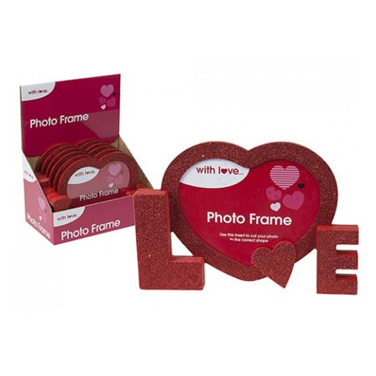 Red Glitter Love Photo Frame