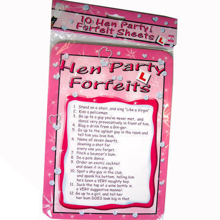 hen night forfeit sheets