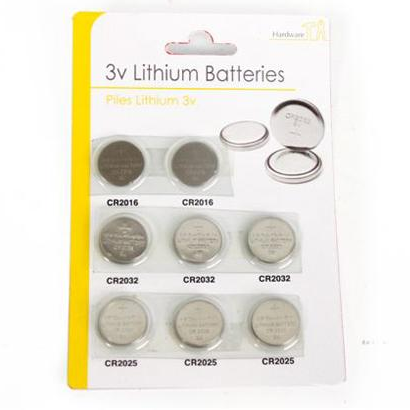 8 Pack Assorted Button Cell Batteries