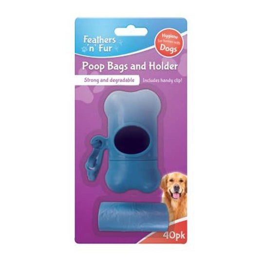 Dog Poop Bags 40pk & Holder