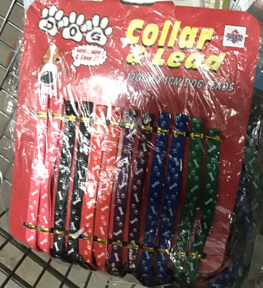 Jerman Dog Collar & Lead Bone Design