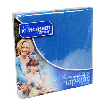 Kingfisher Blue Napkins 33x33cm 25 Pack