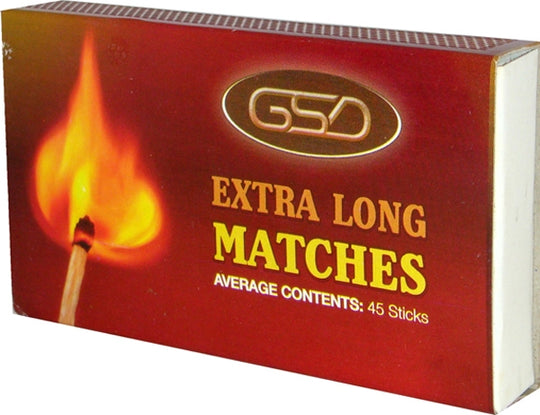 GSD Extra Long Safety Matches 45 Pack - Case of 12