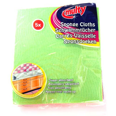 Multy Super Absorbent Sponge Cloths 5 Pack