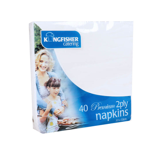 40 Pack White Napkins