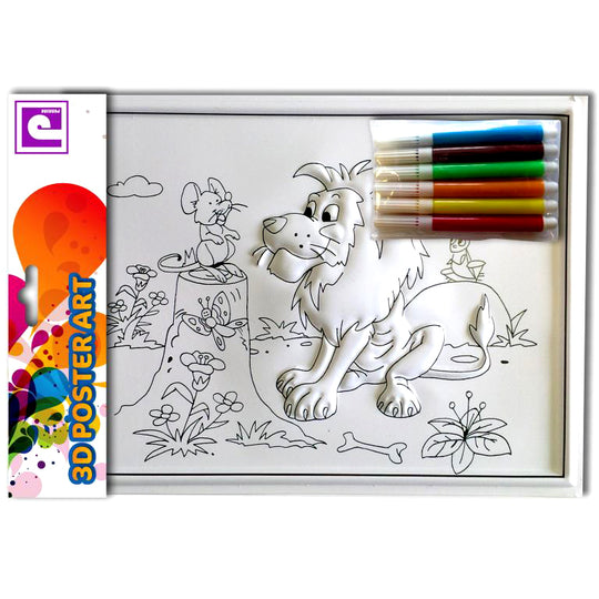 3D Poster Art with 6 colouring pens