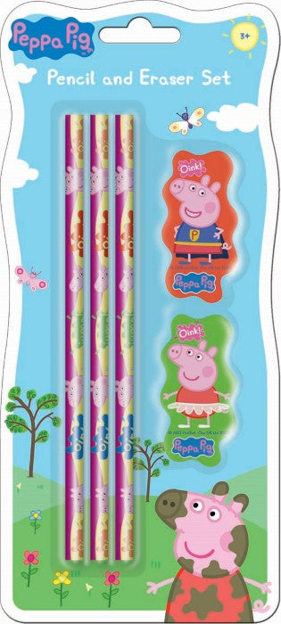 Peppa Pig Pencils and Erasers Set