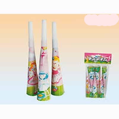 6 fairy party paper horns