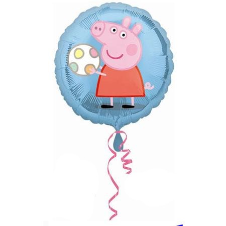 Round PeppaPig Foil Balloon 18 inch deflated