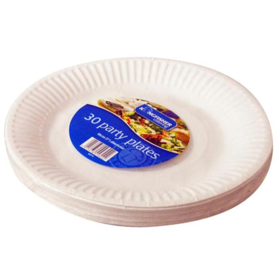 Kingfisher Party Plates 7" (18cm) White 30 Pack