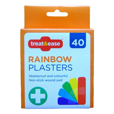Treat & Ease Rainbow Plasters 40 Pack