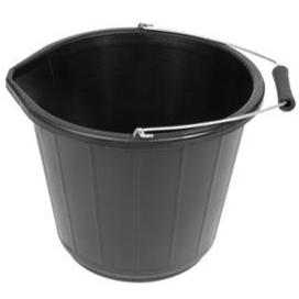 Heavy Duty Black Builders Bucket with Handle