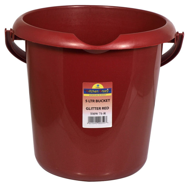 Bucket with Handle & Spout 5L Red
