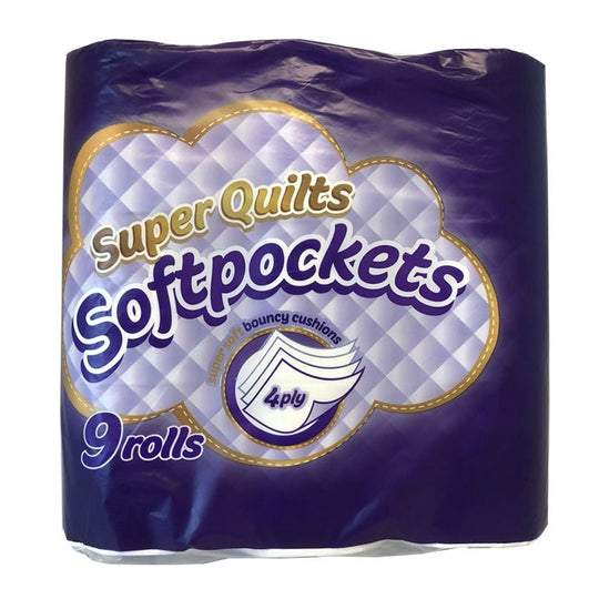 Quilted Soft Pockets 9 Pack Toilet Roll