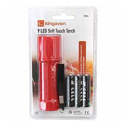 9 LED soft touch torch with batteries