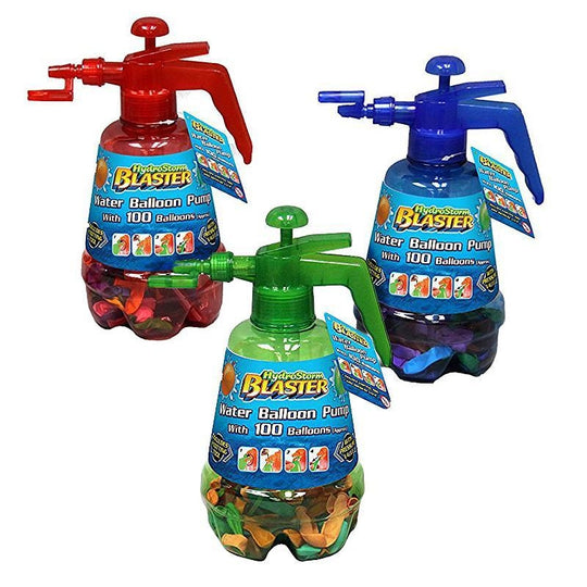 Water Balloon Pump With 100 Balloons 4 Assorted Colours