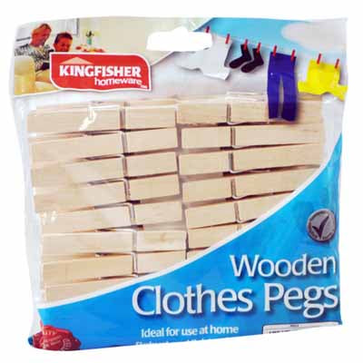 Wooden clothes pegs