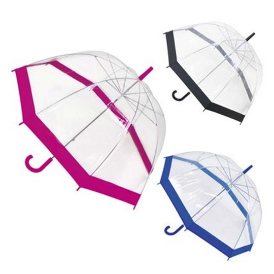 Clear Dome Umbrella with Colour Border