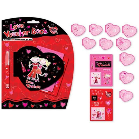 Valentine Love Voucher Book with gel pen