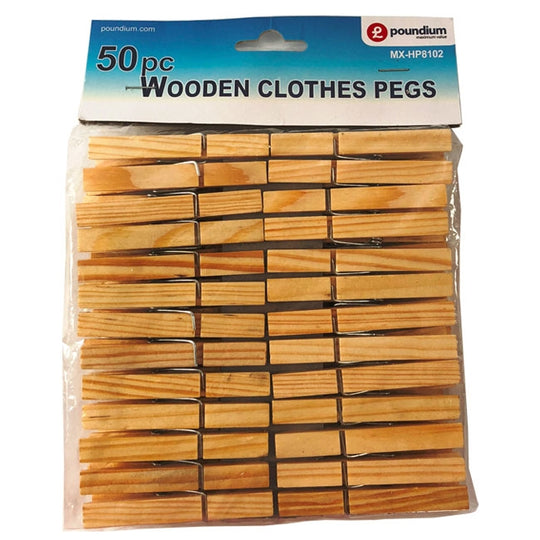 Wooden Pegs 50 Pack
