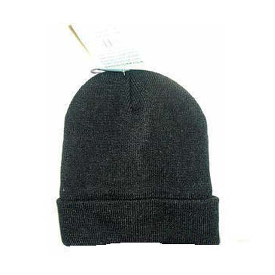 unisex black lined thermal knitted winter hat