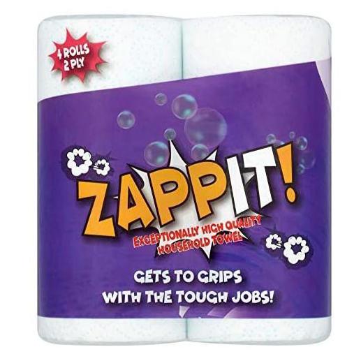 Zappit Household Kitchen Towels 4 Pack Roll - Case of 6